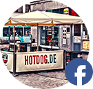 Hotdog-Laden mit Facebook-Logo